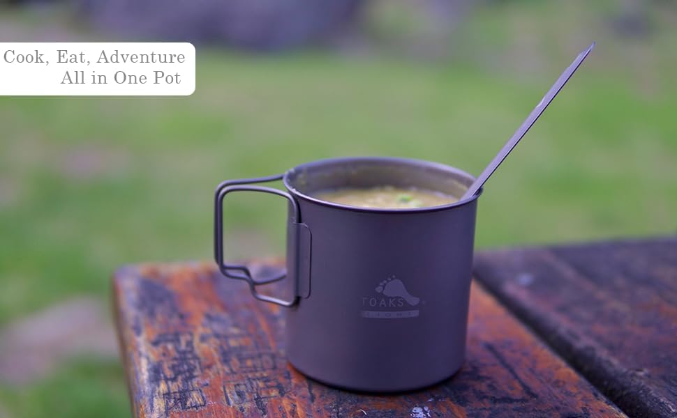 TOAKS 650ml Titanium Camping Pot - Lightweight, Durable Cookware for Outdoor Adventures