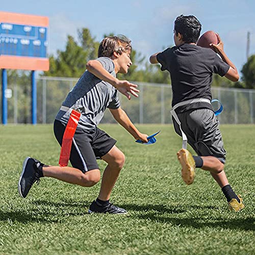 Flag Football Belts Set 10pcs with 20 Flags & Cones - Easy Tear Away Adjustable