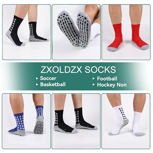 2/4/6 Pairs Men's Soccer Socks Grip Pads Non Slip Football Baseball Soccer Socks for Men Women