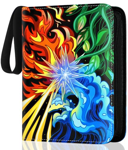 Small 4 Pocket Trading Card Binder with Removable Sleeves - Protect and Display Cards