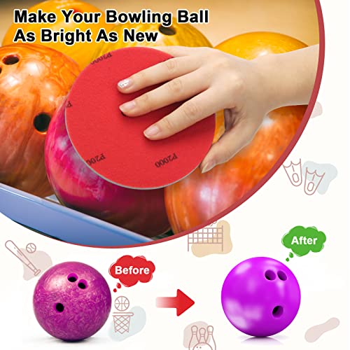 Bowling Ball Sanding Pads Set 6+1 Grits 500/1000/2000 with Cleaning Towel