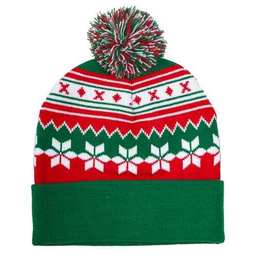hoyuwak Red Beanie with Pom Pom Christmas Hat Winter Hat Knit Cap for Men Women Holiday Party Xmas Accessories Decoration