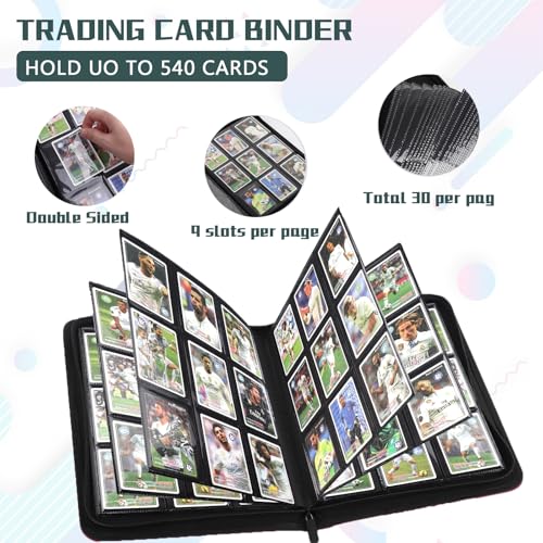 9 Pocket Card Binder Dark Green - 540 Capacity Trading Card Album for MTG TCG Sports Cards
