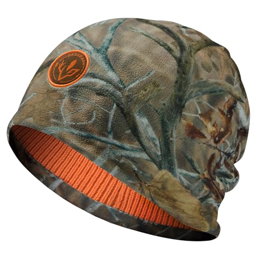 BASSDASH Reversible Windproof Fleece Winter Beanie Hats Thick Warm for Men Women Stretchy Fit Unisex Cuffed Knit Hat