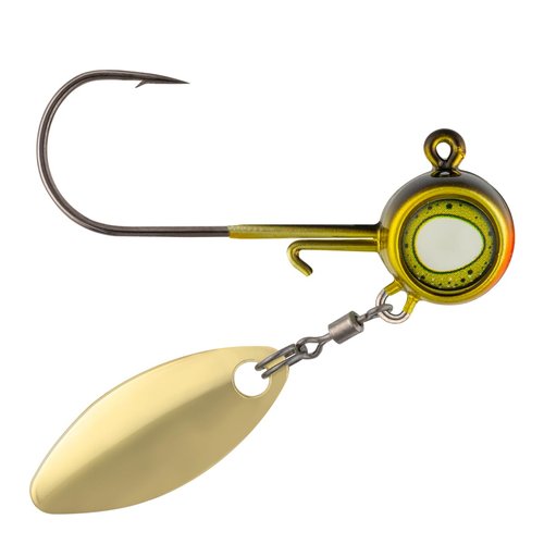 Northland Fishing Tackle Deep-Vee Spin Jig, Versatile Walleye Spinning Jig with Thumper Willow Blade, Multi-Species Lure, Essential Fishing Bait, 3/8 Oz, Walleye