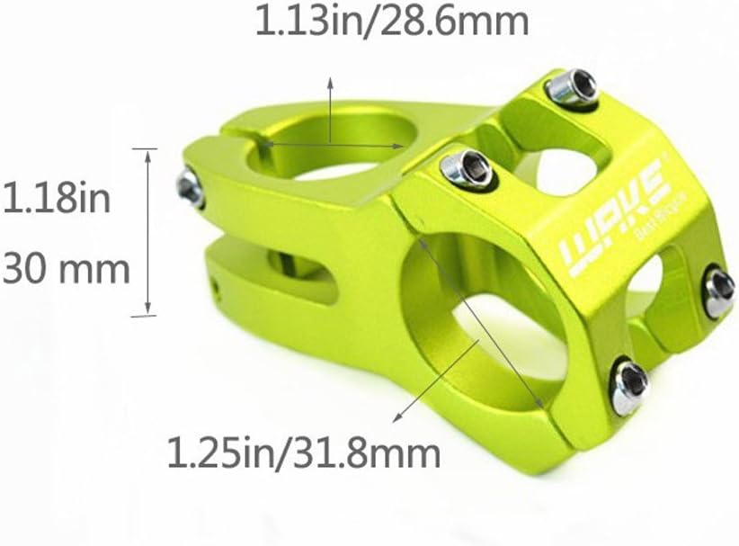 31.8 Stem 45mm Bike Stem Wake Mountain Bike Stem Short Handlebar Stem for Most Bicycle, Road Bike, MTB, BMX, Fixie Gear, Cycling (Aluminum Alloy, Black Blue Gold Red)