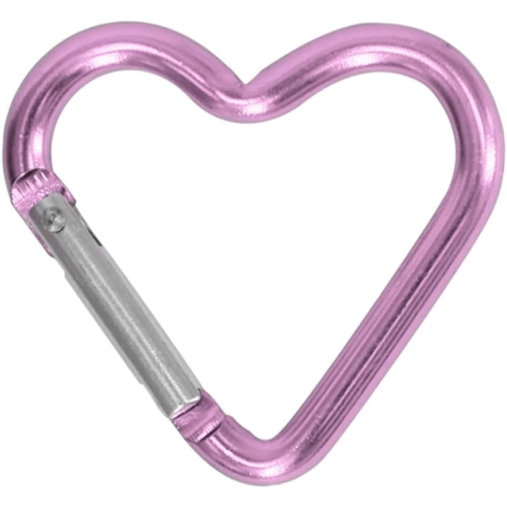 2Pcs Light Purple Heart Snap, Hooks Carabiner, Hook Clip Key Holder Aluminum Alloy Keychain Clips for Outdoor Traveling Walking Lightweight Aluminum Alloy Keychain Clip Backpack Carabiner
