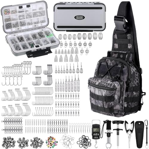 Fishing Tool Kit 397 Pcs with Waterproof Toolbox - Black Python Style