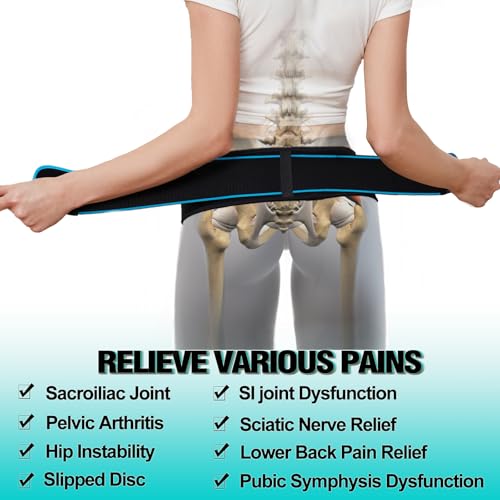 Sacroiliac SI Joint Hip Belt,Lower Back Support Brace for Men and Women,Pregnant Pelvic Trochanter Support Belt,Sciatica Pelvis Lumbar Hip Pain Relief(Black, Medium)