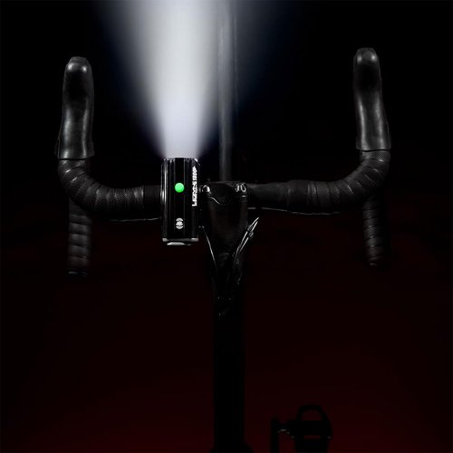 LEZYNE Super Drive Bicycle USB-C Rechargeable IPX7 White LED Front Light with Multiple Solid & Flash Modes | Integrated Silicone Rubber Strap Mount | Smart Connect | 1800 Lumens, Black Gloss
