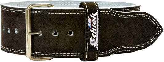 Schiek Sports Model 6011 Single Hook Competition Power Belt - Weightlifting Belt with Stainless Steel Belt Buckle - Suede Leather Powerlifting Belt