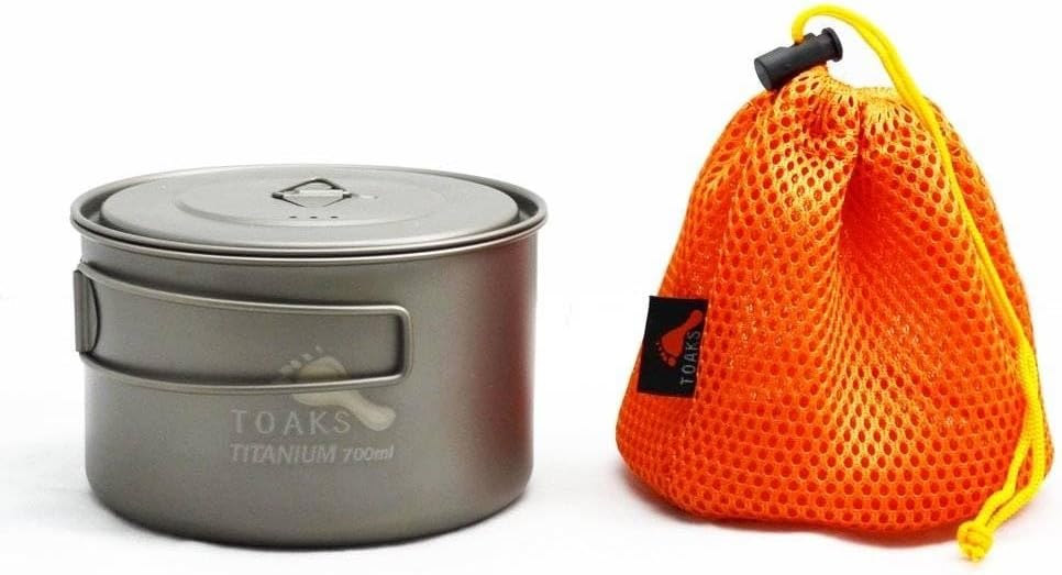 TOAKS Titanium 700ml Lightweight Camping Pot - Durable & Portable Cookware