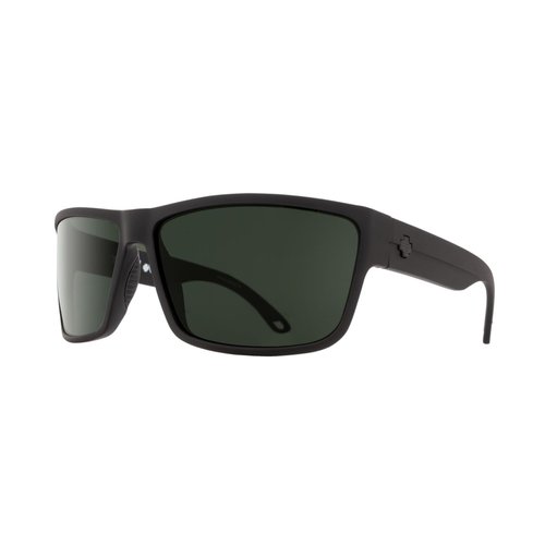 Spy Rocky 673248374864 62MM Matte Black/Happy Gray Green Polarized Cylindrical Shield Sunglasses for Men +BUNDLE with ACCESSORY EYEWEAR KIT