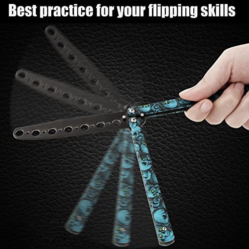 Unsharpened Skull Balisong Trainer for Flipping Practice - Stainless Steel