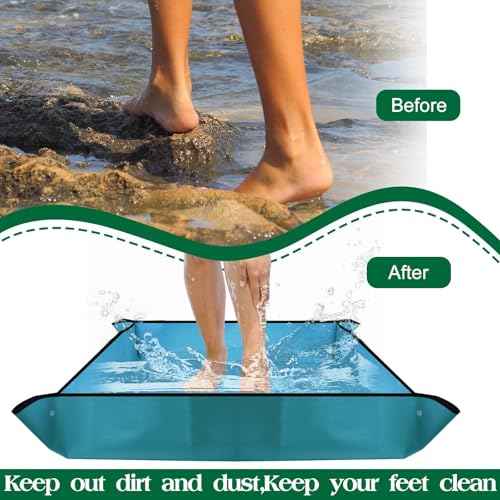39.37" Camp Shower Tent Mat Non Slip Camping Mat Foldable Outdoor Shower Tent Floor Mat Portable Changing Tents Bottom Pad Protect Feet Keep Clean (Only Mat)