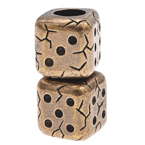Brass Dice Beads for Paracord Keychains and Jewelry - 2PCS