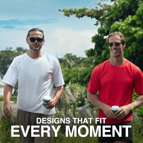 Men's UPF 50+ Short Sleeve Swim Shirt - Red, Medium Rash Guard