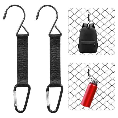 Fence Hooks for Bat Bags and Water Bottle, Hanging Buckles, Fence Clips for Backpacks, Metal Hanging Hooks for Baseball Tennis Softball Football Bag Outdoor Sports