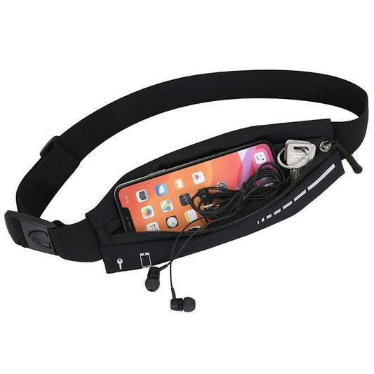 2 Pack Running Belt Slim Pack for Women Men, Phone Holder Runners Pouch Waist Belt for Workout Jogging, Money Belt Running Gift Gear Accessories, Black, One Size, Fashion (Black)