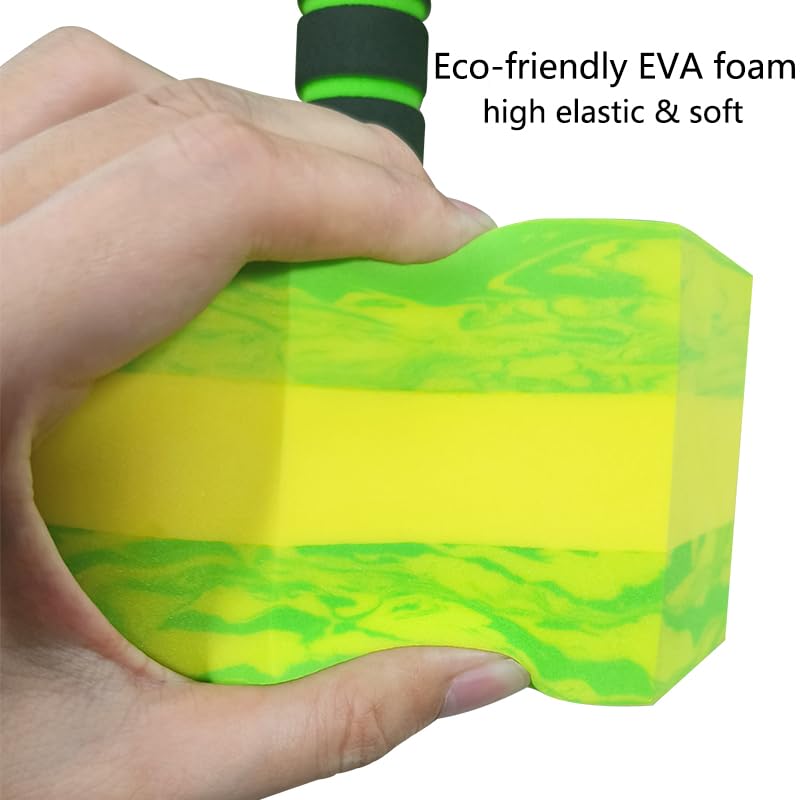 Aquatic Exercise Dumbbell Set of 2 for Water Aerobics, High-Density EVA-Foam Water Weights, Pool Fitness Equipment for Unisex Adults (Octagon)