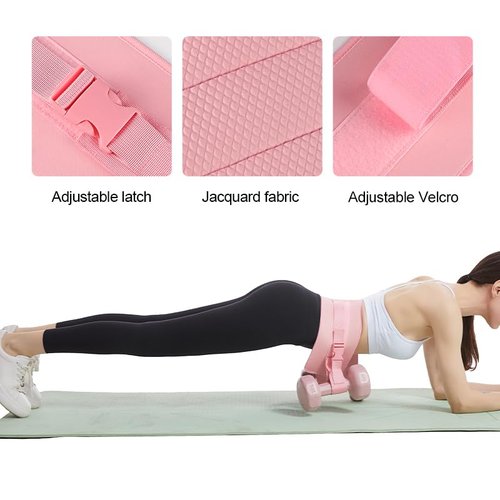 LIWEN NatureSlim Pink Adjustable Hip Thrust Belt, Anti-Slip Booty Belt for Women, Easy to Use with Dumbbells & Kettlebells, Home & Gym Use, Adults