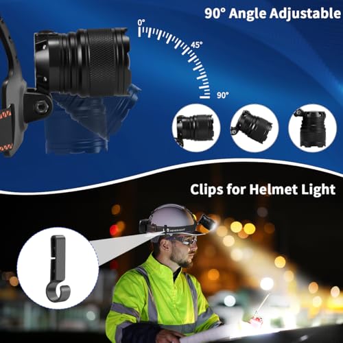 2-Pack Super Bright Rechargeable LED Headlamps for Adults, Outdoor & Work