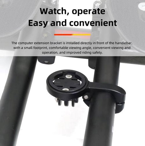 GPS Computer Mount for Aero Bars, TT Bars, or Tri Bars for Road and Triathlon Bikes Compatible with Garmin, Wahoo, CatEye, and Bryton with GoPro Action Camera and Bike Light Attachment