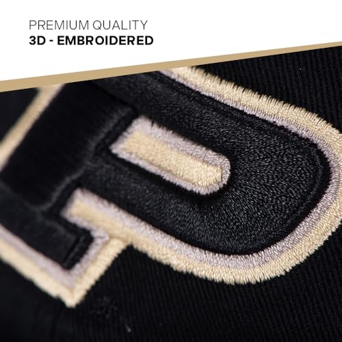 Black Embroidered Baseball Hat with Purdue University Logo
