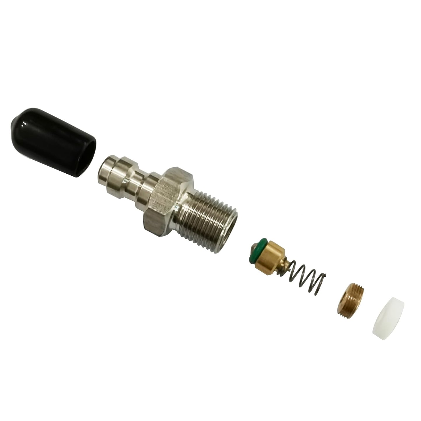 8mm Fill Nipple Male Quick Disconnect Valve with One Way Foster Stainless Steel for Paintball Airsoft PCP Diving Mountaineering (M10*1 Thread)