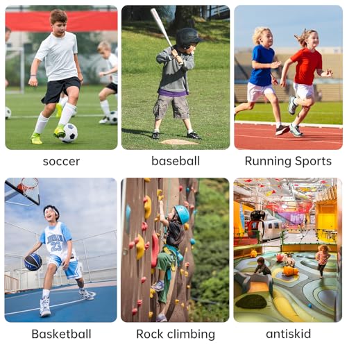 Youth Soccer Grip Socks 4 Pairs - Better Traction, One Size, White - Youth Sports Socks