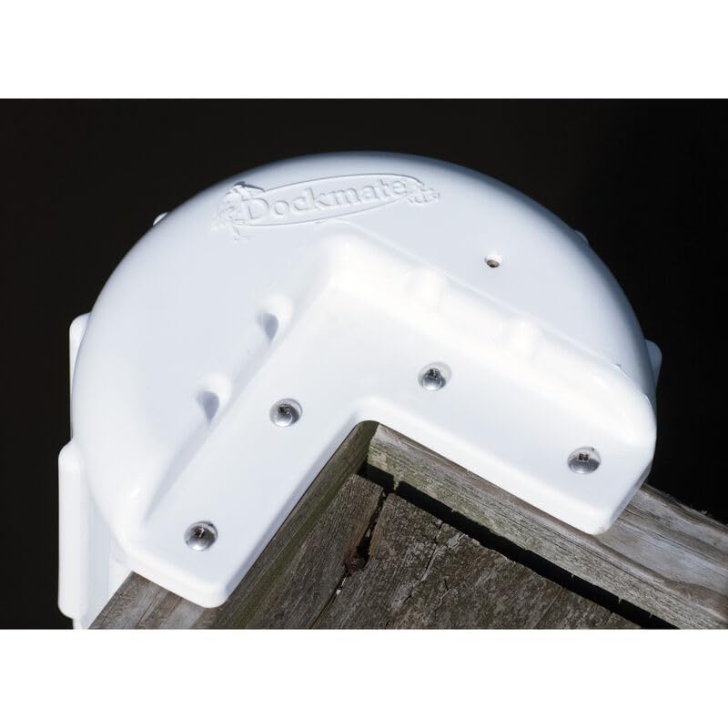 Inflatable Corner Dock Fender Bumper - Marine-Grade Vinyl – White - 8x16 Inches