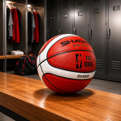 Basketball Shadow Pro Series BX4800 Size 7 GST Leather Orange & Cream with Pump