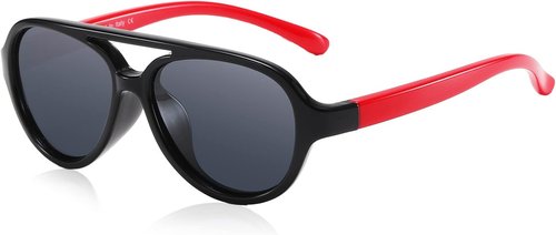 DUCO Polarized Kids Aviator Sunglasses for Boys Girls Flexible Toddler Shades UV Protection Age 3-5 K011