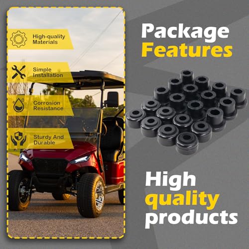 Golf Cart A-Arm Bushing Kit Replacement for GTW & MadJax Lift - Black