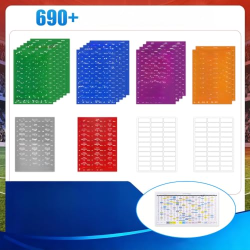 WishWeaver 2026-2027 Fantasy Football Draft Board Kit with 692+ Labels - Red & Blue Variants