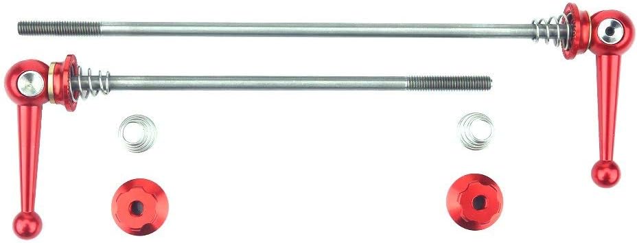 2Pcs ycle Skewers Ultralight Titanium Alloy Quick Release Skewers Set Bike Replacement Repair Parts Accessory For Mtb Road Bike (Red) Lightweight Quick Release Skewers Carbon Fiber ycle Skew