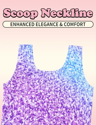 Girls Gymnastics Leotard and Shorts Set with Sleeveless Outfit and Bright Prints