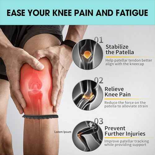 2 Pack Patella with Knee Brace for Patella Tendon Pain Relief - Knee Brace for Tendonitis Jumper Running Sports Basketball Men Women Knee with Patella Support (White) (Black)