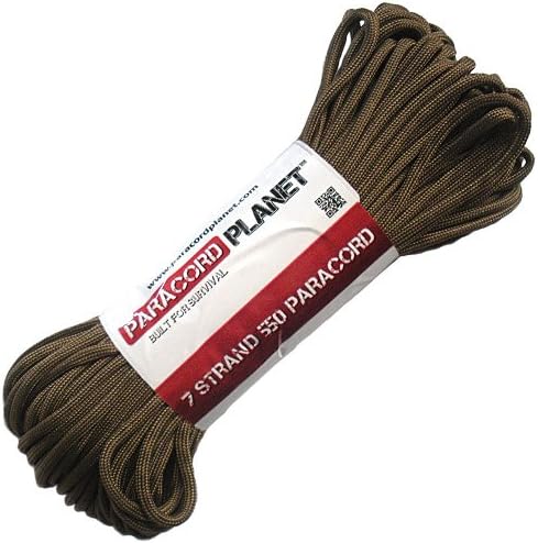 Paracord Planet 550 lb, 50' Foot Hank, Parachute Cord. Also Known as Paracord Rope, Parachute Rope, Utility Cord, Tactical Cord, and Military Cord. USA Made to Provide Durability and Strength.
