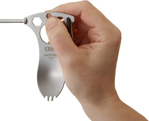 CRKT Eat'N Tool Outdoor Spork Multitool: Durable and Lightweight, for Camping, Hiking, Backpacking and Outdoors Activities, Titanium, Silver 9100TI