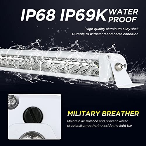 22 Inch Waterproof LED Boat Light Bar, BIGLIONX 200W Spot & Flood Combo, Marine IP68