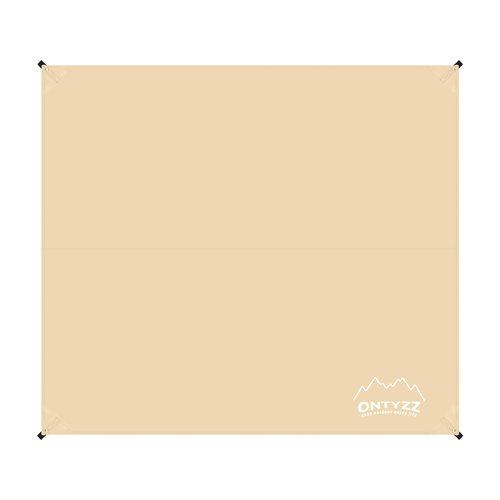ONTYZZ Khaki Rectangle Tent Footprint Waterproof Camping Tarp Two in One Ground Sheet Mat and Tent Tarp for Camping Outdoor Hiking Beach Picnic