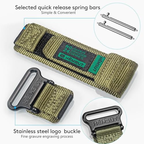 Quick Release Watch Band for Garmin & Amazfit - Green, M 6.4-7.6 Inches