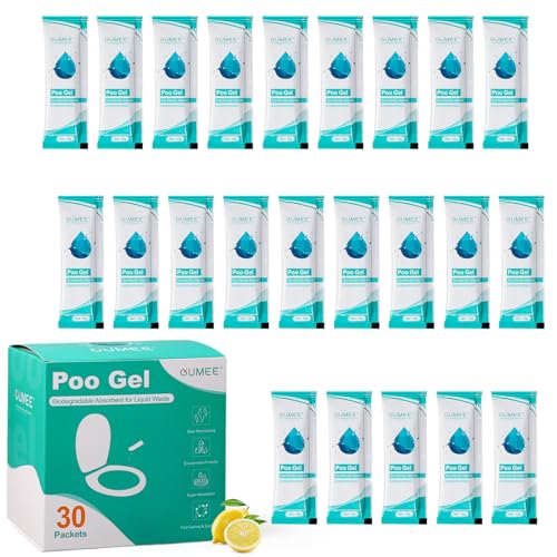 OUMEE 50 Pack Poo Gel for Portable Toilet, Camping Toilet Powder, Eco Absorbent Gel, Portable Urine Packets for Outdoor Camping Recreation Supplies (50)
