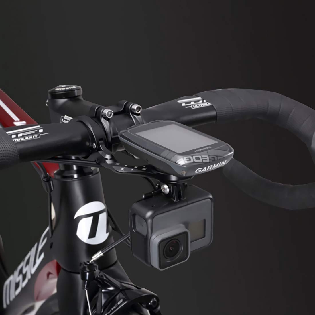 Garmin Cateye Bryton Bike Computer Handlebar Mount - Speedometer Lighting Flashlight Action Camera Compatible (Silver)