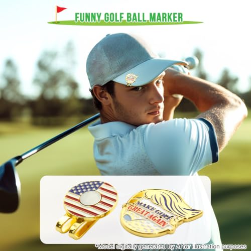 Funny Golf Ball Marker with Magnetic Hat Clip - Unique Golf Accessories for Men Women