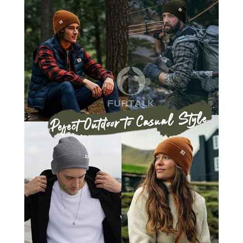 FURTALK Double-Layer Beanie for Men Women, Ultra Soft Stretchy Knit Winter Hat Unisex Cold Weather Beanie Hat