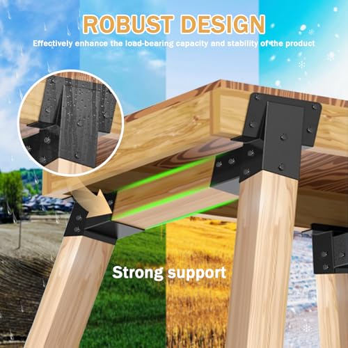 Deer Stand Brackets 4x4 Support Set - Black, Easy Install, Heavy Duty, Variation of Deer Stands A-Black