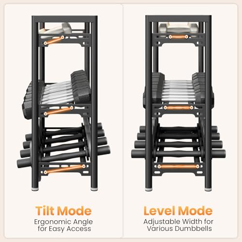 3 Tier Dumbbell Rack, 600LBS Capacity - Heavy Duty Weight Storage for Home Gym