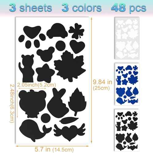 OIIKI 3 Sheets Puffer Down Jacket Repair Patch, Self Adhesive Waterproof Repair Patch, Stick On Nylon Patches Tape for Jackets Coat Clothing Tent Sleeping Bags Ski Pants Holes-Black & Blue & White